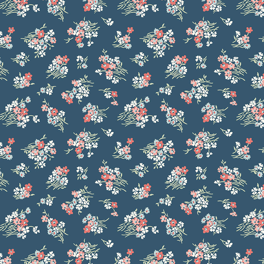 Botanist’s Walk – Quilting Cotton Fabric – Joanne’s Bouquet B – Teal