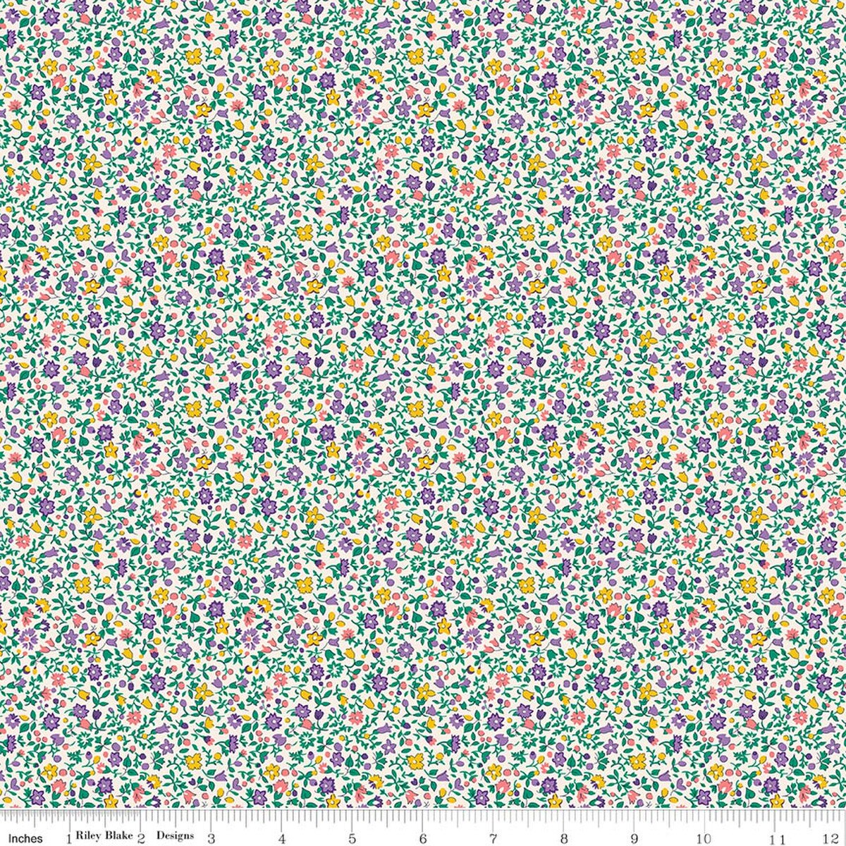 Everlasting - Liberty - Quilting Cotton Fabric - Posy Haze - A