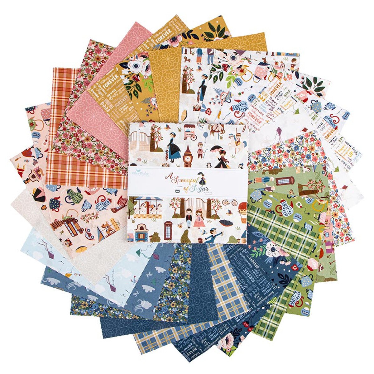 A Spoonful of Sugar - Precut Quilting Cotton Fabric - 5" Stacker - 42 Pieces