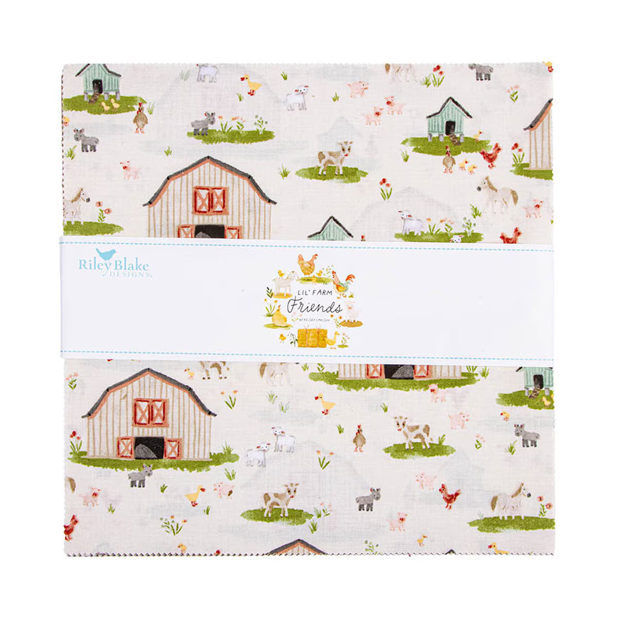 Lil' Farm Friends - Precut Quilting Cotton Fabric - 5" Charm Pack
