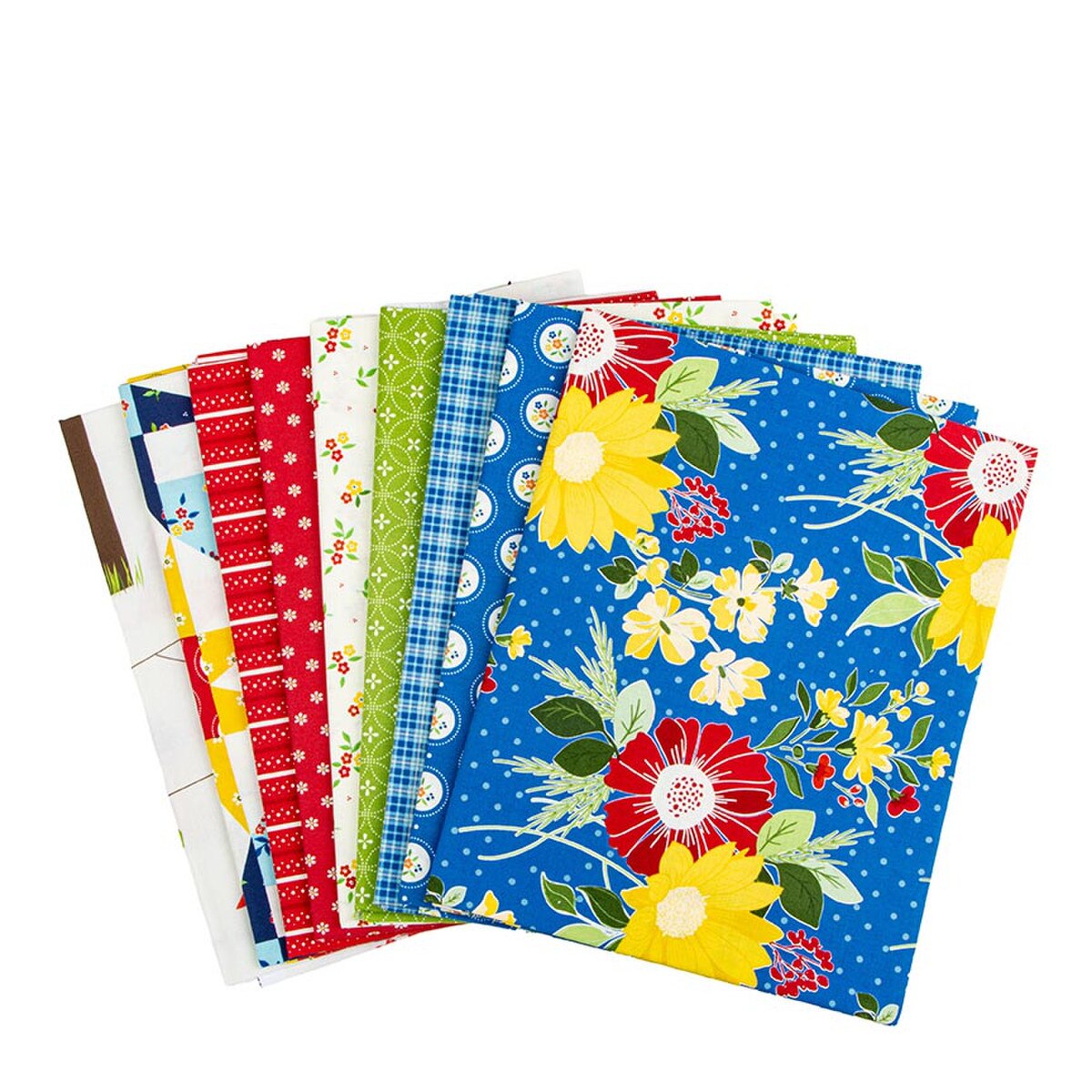 Summer's in Town - Precut Quilting Cotton - 1 Yard Bundle - Blue