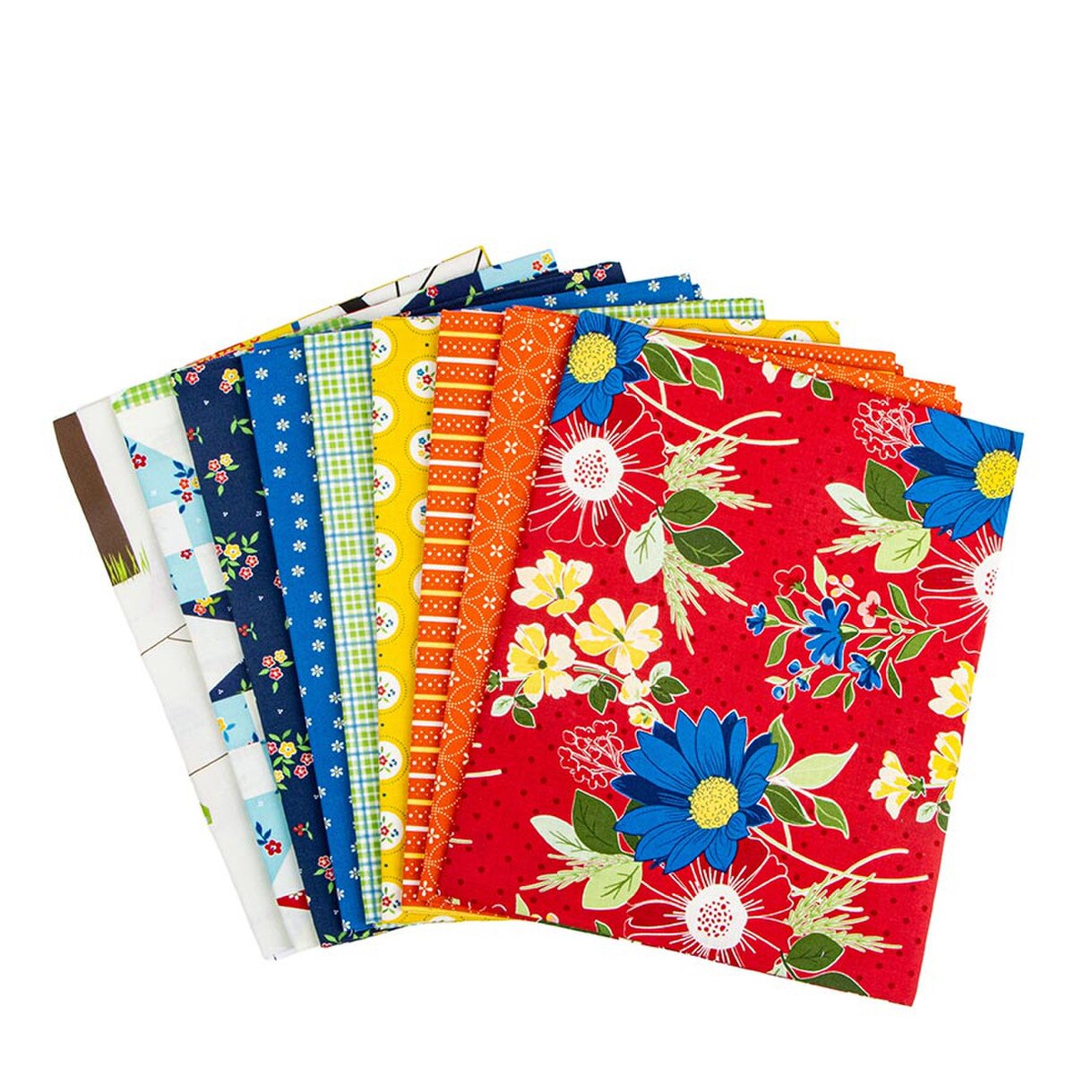 Summer's in Town - Precut Quilting Cotton - 1 Yard Bundle - Red