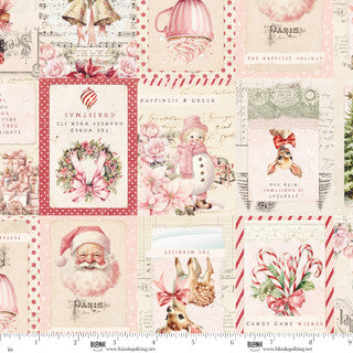 Christmas Magic - Quilting Cotton Fabric - Christmas Labels - Ivory