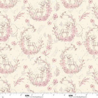 Christmas Magic - Quilting Cotton Fabric - Deer - Ivory