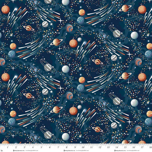 Milky Way - Quilting Cotton - Shooting Stars - Navy