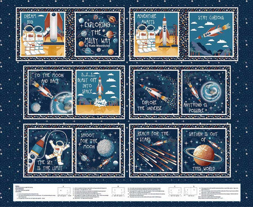 Book Panel - Milky Way - Navy Multi