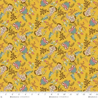 Love Struck - Quilting Cotton Fabric - Fancy Floral - Yellow