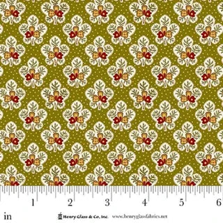 Love Struck - Quilting Cotton Fabric - Leafy Blossoms - Green