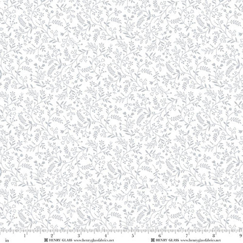 Best of Quilters Flour - Quilting Cotton - Flowing Vines - White on White