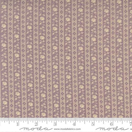 Wild Orchid - Quilting Cotton Fabric - Floral Stripe - Moth