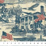 America 250 Stonehenge - Quilting Cotton Fabric - Navy-Beige Toile