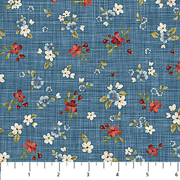 Farmhouse Sampler - Quilting Cotton - Floral Toss - Blue Multi