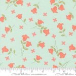 Sunbonnet - Quilting Cotton Fabric - Embroidered Blooms - Pale Blue