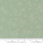 Sunbonnet - Quilting Cotton Fabric - Embroidered Blooms - Dusty Blue
