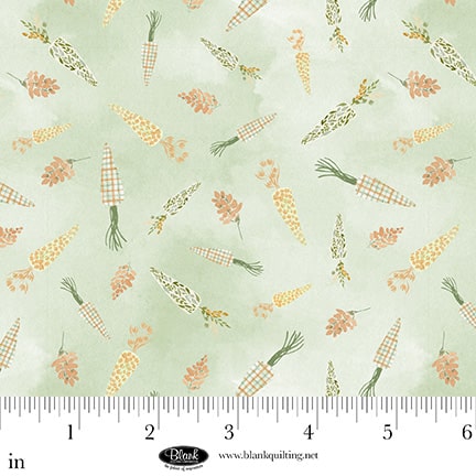 Spring Serenade – Quilting Cotton Fabric – Tossed Carrots – Light Green