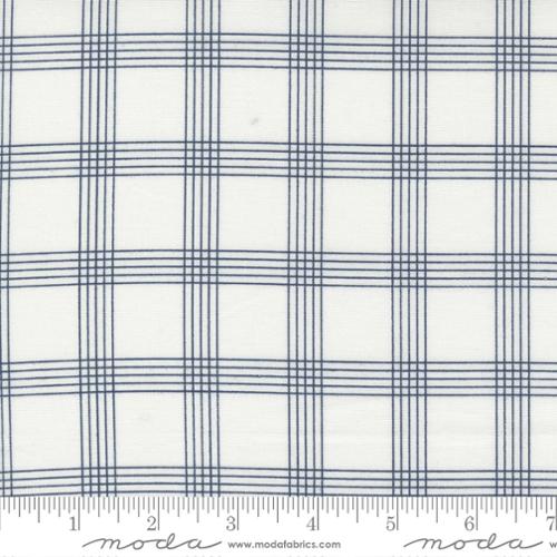 Nantucket Summer - Quilting Cotton Fabric - Plaid Checks and Plaids - Cream Navy