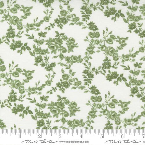 Nantucket Summer - Quilting Cotton Fabric - Surfside Small Floral - Cream Grass