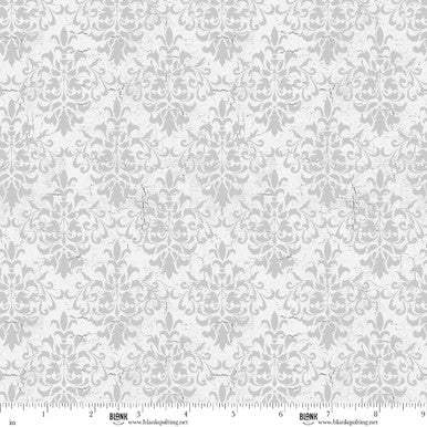 Silent Night - Quilting Cotton Fabric - Demask - Silver