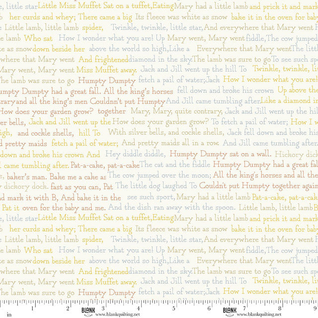 Nursery Rhyme Time - Quilting Cotton Fabric - Nursery Rhymes - Ivory