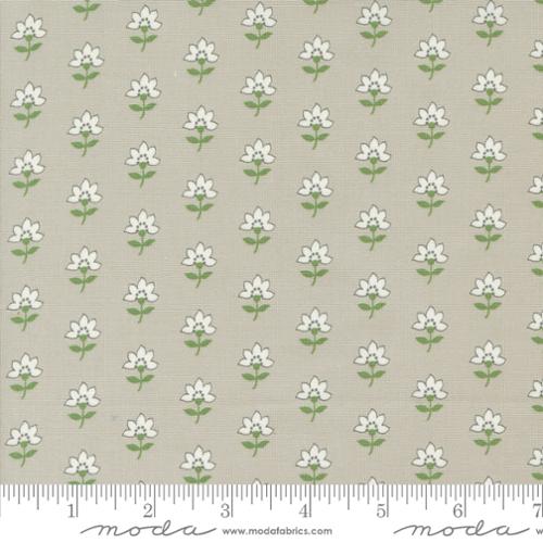 Shoreline - Quilting Cotton Fabric - Coastal Florals - Grey