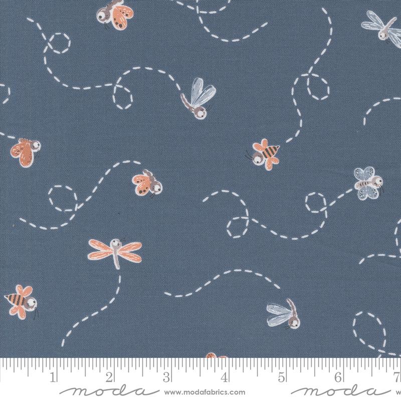 Chirp - Quilting Cotton Fabric - Fly High - Twilight Blue