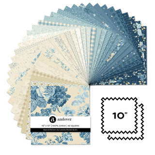 Special Delivery - Precut Quilting Cotton Fabric - 10 Inch Square - 42 pieces
