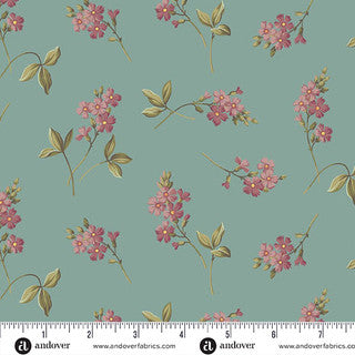 Farmers Daughter – Quilting Cotton Fabric – Cornflower – Vanilla
