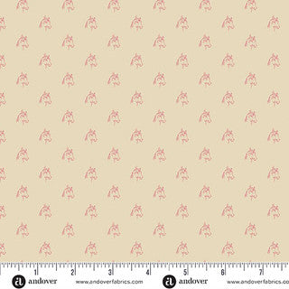 Laundry Line - Quilting Cotton Fabric - Horse - Cream