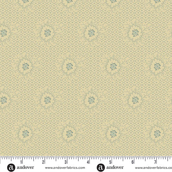 Laundry Line - Quilting Cotton Fabric - Camellia - Cream