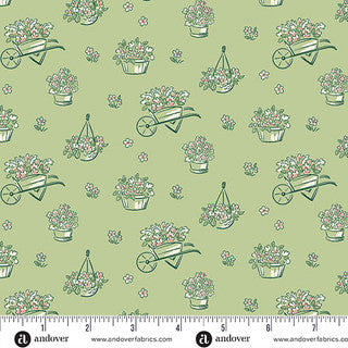 Heartland – Quilting Cotton – Dianne's Flowers – Cucumber