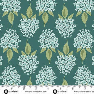 Heartland – Quilting Cotton – Hydrangea – Dark Teal