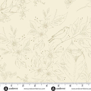 Sewing Bird – Quilting Cotton – Sewing Bird – Sand