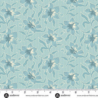 Sewing Bird – Quilting Cotton – Lilly – Glacier