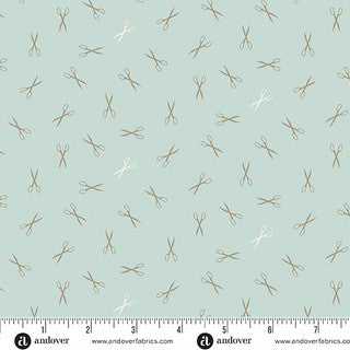 Sewing Bird – Quilting Cotton – Good Scissors Blue – Quartz