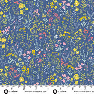 Petite Fleur - Quilting Cotton - Meadow - Blue