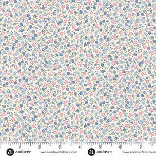 Petite Fleur - Quilting Cotton - Ditzy - Blue