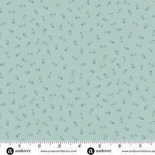 Petite Fleur - Quilting Cotton - Sprig - Teal