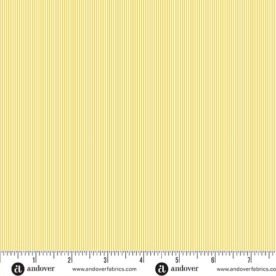 Petite Fleur - Quilting Cotton - Pin Stripe - Yellow