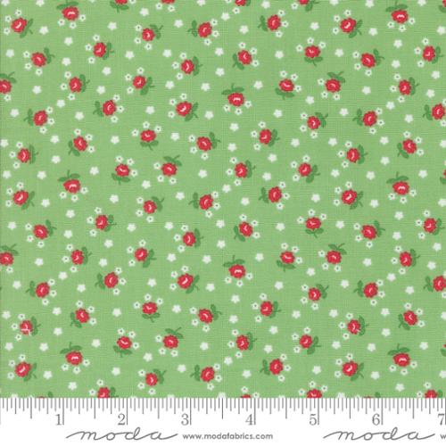 Summertime - Quilting Cotton Fabric - Fairground Small Floral - Green