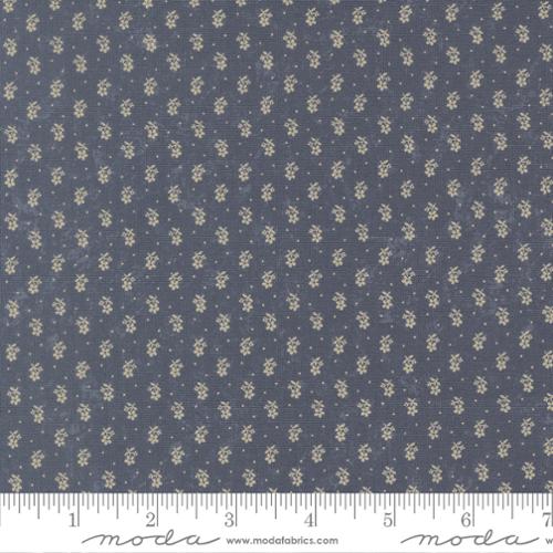 Bluebirds Nest - Quilting Cotton Fabric - Tiny Buds Small Floral - Mid Blue