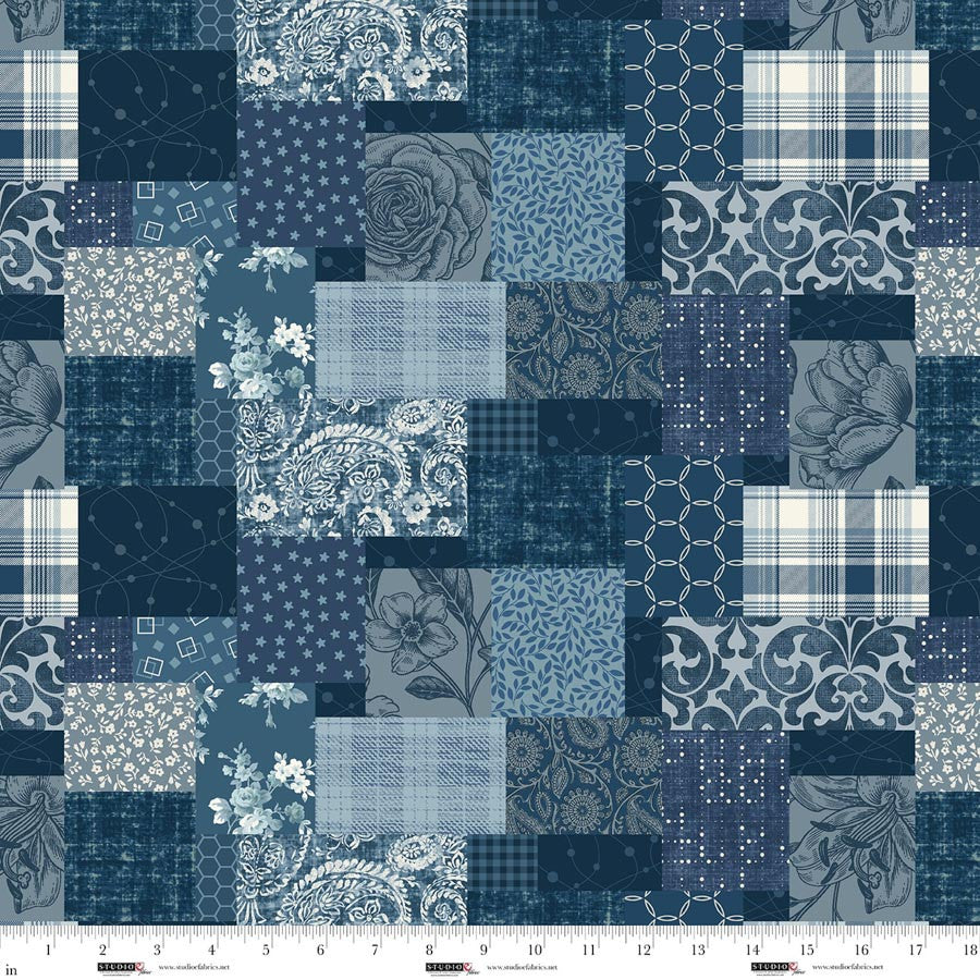 Pieces of America - Quilting Cotton - Patchwork - Blue