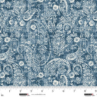 Pieces of America - Quilting Cotton - Paisley - Blue