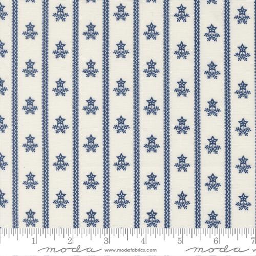 American Gatherings III - Quilting Cotton Fabric - Stripe Bouquet Star - Cloud Nautica