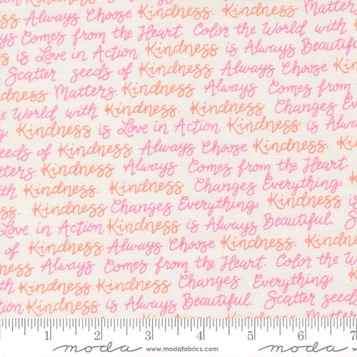 Kindness - Quilting Cotton - Text - Dogwood