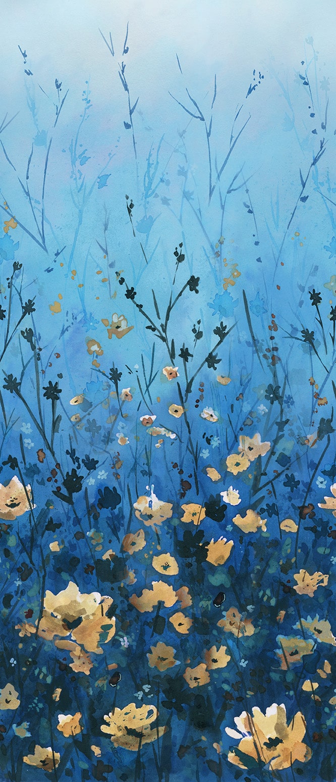 Behind Blue Eyes – Quilting Cotton Fabric – Peacock – Blue