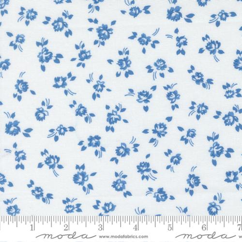 Blueprint - Quilting Cotton Fabric - Grace Small Floral - White Harbor