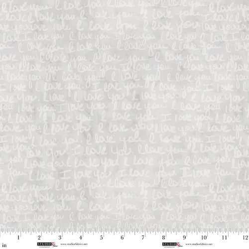 Sweet Child of Mine - Quilting Cotton - Whisper I Love You - Silver