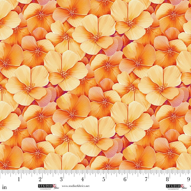 Flower Fusion – Quilting Cotton Fabric – Packed Yellow Flowers – Yellow