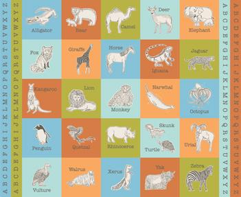 Quilt Panel - Animal Park Fun Panel - Block Panel 36" x 44"