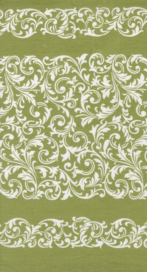 Rosie - 16 Inch Cotton Toweling - Green Scrolls